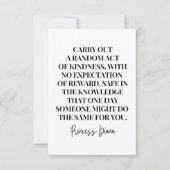 Voer een willekeurige daad van vriendelijkheid uit bedankkaart (Voorkant)