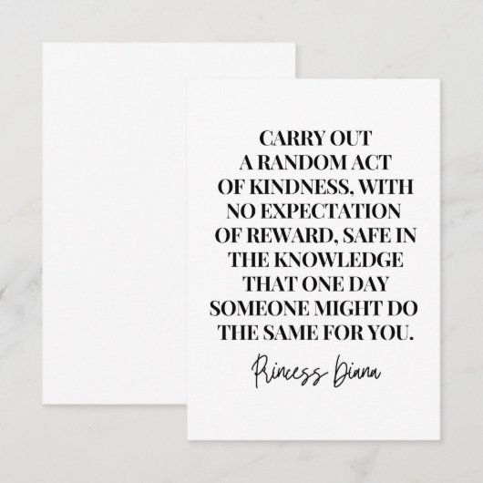 Voer een willekeurige daad van vriendelijkheid uit bedankkaart (Voorkant / Achterkant)