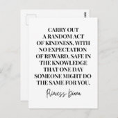 Voer een willekeurige daad van vriendelijkheid uit briefkaart (Voorkant / Achterkant)