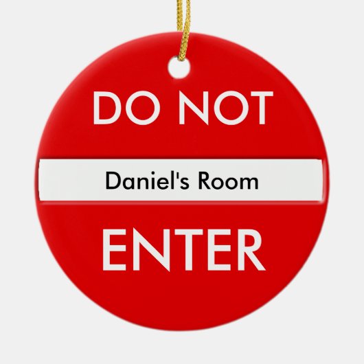 Voer geen deurschakelaar in keramisch ornament (Voorkant)