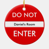 Voer geen deurschakelaar in keramisch ornament (Achterkant)