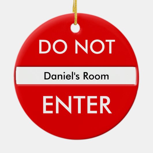 Voer geen deurschakelaar in keramisch ornament (Achterkant)