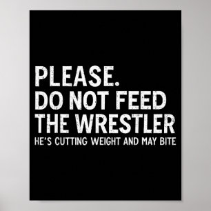 Voer geen worstelaar Funny Wrestling Mannen Vrouwe Poster