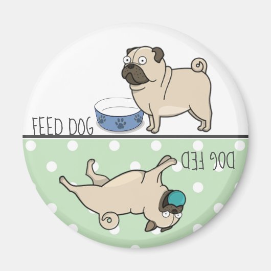 Voer hond / hond gevoerd schattige pug magneet (Voorkant)