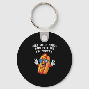 Voer hotdogs en vertel hotdog 4 juli sleutelhanger