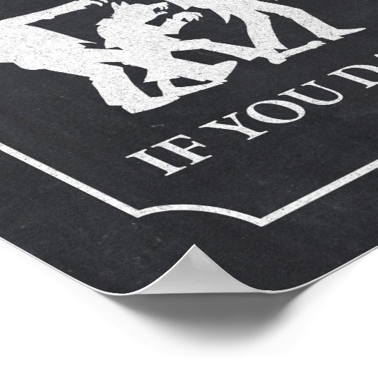 Voer in als je durft Halloween partij krijtbord te Poster (Hoek)