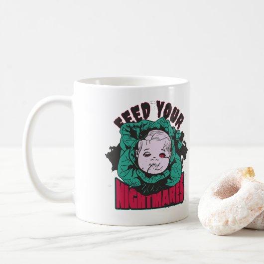 Voer je nachtmerries horror pop koffiemok (Met donut)