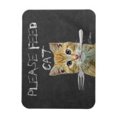 Voer kat alstublieft magneet (Verticaal)