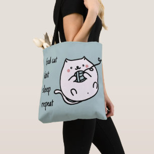 Voer Kat Brei Slaap Breister Boodschappentas Tote Bag