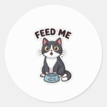 Voer me! Hongerige Kat Cute Sticker