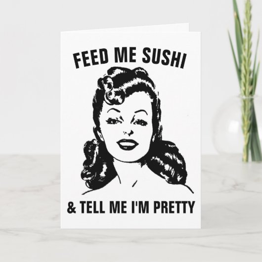 VOER ME SUSHI EN VERTEL ME DAT IK  RETRO KAARTEN B (Voorkant)