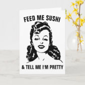VOER ME SUSHI EN VERTEL ME DAT IK  RETRO KAARTEN B (Gele Bloem)