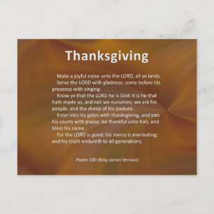 Voer met Thanksgiving en afgevende Psalm 100 in Feestdagenkaart