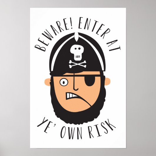 Voer op eigen risico een deurteken in poster (Voorkant)