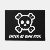 Voer op eigen risico grappig schedelhoofdsymbool i deurmat (Voorkant)