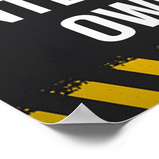 Voer op eigen risico in poster (Hoek)