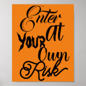 Voer op je eigen risicodragende partij Fun Hallowe Poster (Voorkant)