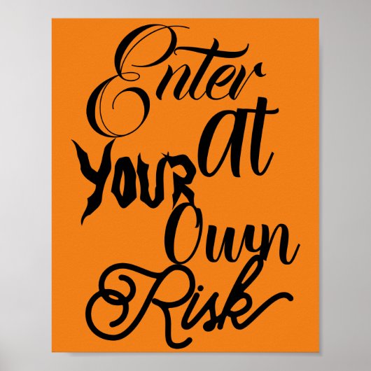 Voer op je eigen risicodragende partij Fun Hallowe Poster (Voorkant)