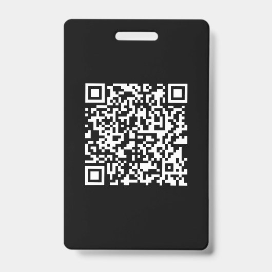 Voer URL & Creëer Scannable QR Code in | Zwart Wit Badge (Voorzijde)
