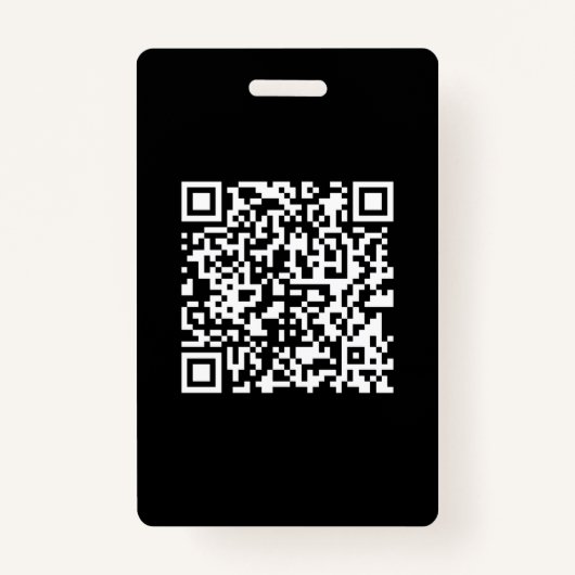 Voer URL & Creëer Scannable QR Code in | Zwart Wit Badge (Voorkant)
