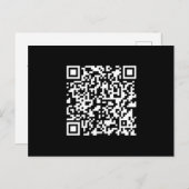 Voer URL & Creëer Scannable QR Code in | Zwart Wit Briefkaart (Voorkant / Achterkant)