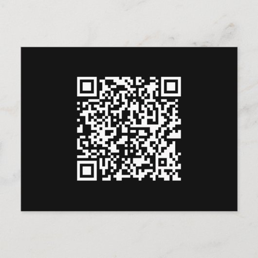 Voer URL & Creëer Scannable QR Code in | Zwart Wit Briefkaart (Voorkant)