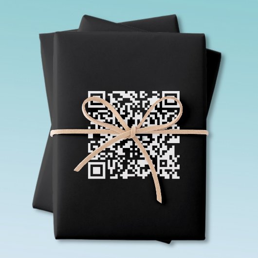 Voer URL & Creëer Scannable QR Code in | Zwart Wit Inpakpapier Vel