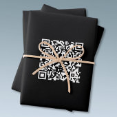 Voer URL & Creëer Scannable QR Code in | Zwart Wit Inpakpapier Vel