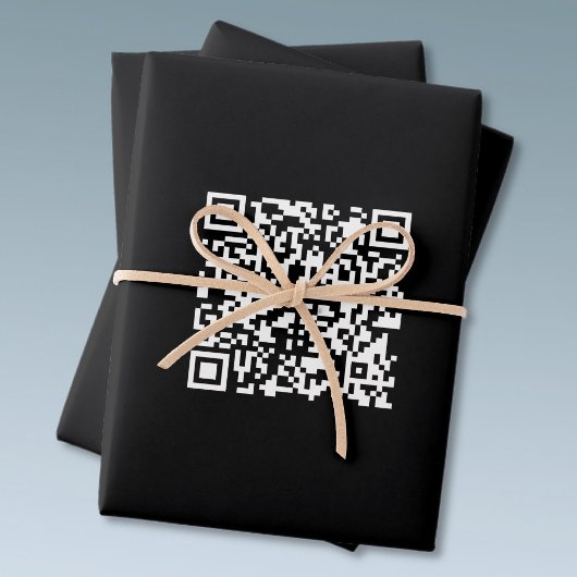 Voer URL & Creëer Scannable QR Code in | Zwart Wit Inpakpapier Vel