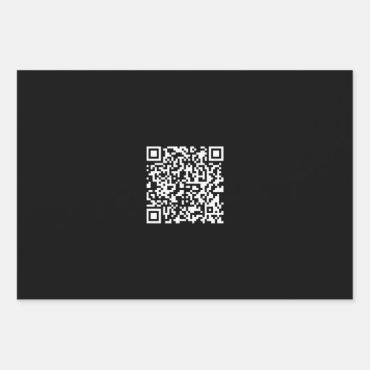 Voer URL & Creëer Scannable QR Code in | Zwart Wit Inpakpapier Vel (Voorkant)
