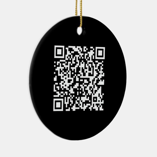 Voer URL & Creëer Scannable QR Code in | Zwart Wit Keramisch Ornament (Rechts)