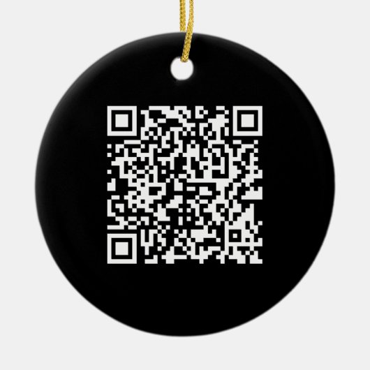 Voer URL & Creëer Scannable QR Code in | Zwart Wit Keramisch Ornament (Voorkant)
