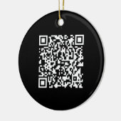 Voer URL & Creëer Scannable QR Code in | Zwart Wit Keramisch Ornament (Links)