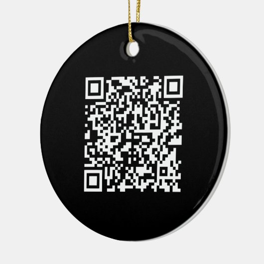 Voer URL & Creëer Scannable QR Code in | Zwart Wit Keramisch Ornament (Links)