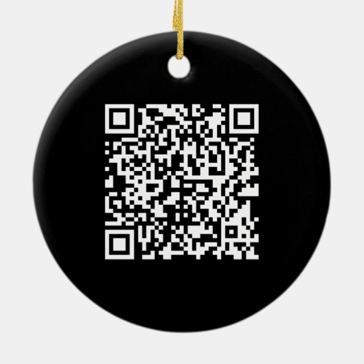 Voer URL & Creëer Scannable QR Code in | Zwart Wit Keramisch Ornament (Achterkant)