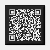 Voer URL & Creëer Scannable QR Code in | Zwart Wit Magneet (Voorkant)