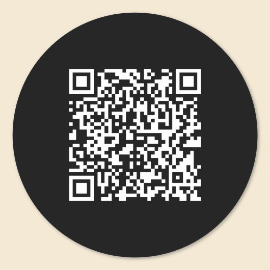 Voer URL & Creëer Scannable QR Code in | Zwart Wit Ronde Sticker
