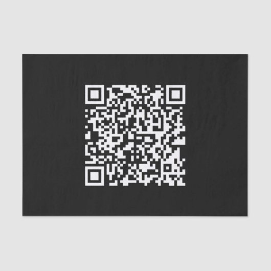 Voer URL & Creëer Scannable QR Code in | Zwart Wit Tissuepapier (Voorkant)
