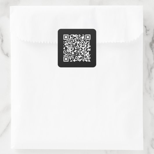 Voer URL & Creëer Scannable QR Code in | Zwart Wit Vierkante Sticker (Tas)