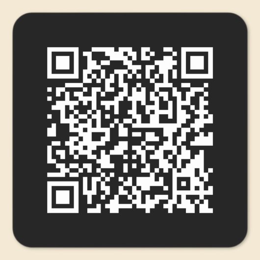Voer URL & Creëer Scannable QR Code in | Zwart Wit Vierkante Sticker
