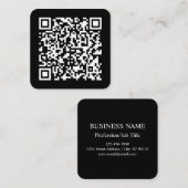 Voer URL & Creëer Scannable QR Code in | Zwart Wit Vierkante Visitekaartje (Voorkant / Achterkant)