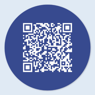 Voer URL direct gegenereerde QR-code in Marinebl Ronde Sticker