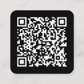 Voer URL in & Maak Scannbare QR-code | Zwart Wit Vierkante Visitekaartje (Voorkant)