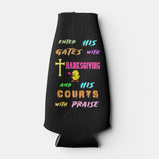 Voer zijn Gates Chick November Cross Thanksgiving Flesjeskoeler (Voorkant)