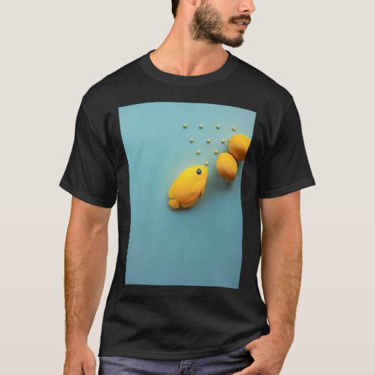 Voeren van drie gele engelenvissen t-shirt (Voorkant)