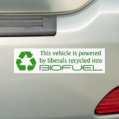 Voertuig aangedreven door liberalen gerecycleerde bumpersticker (Op auto)