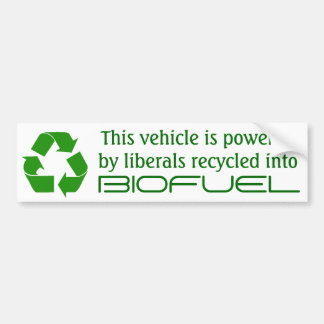 Voertuig aangedreven door liberalen gerecycleerde  bumpersticker
