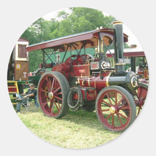  voertuig en aanhangwagen ronde sticker (Voorkant)