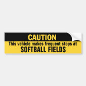 Voertuig maakt frequente stoppen op Softball Field Bumpersticker (Voorkant)
