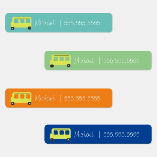 Voertuig Schoolbus Klasse Lunch Naam Nummer  Labels (Groep)